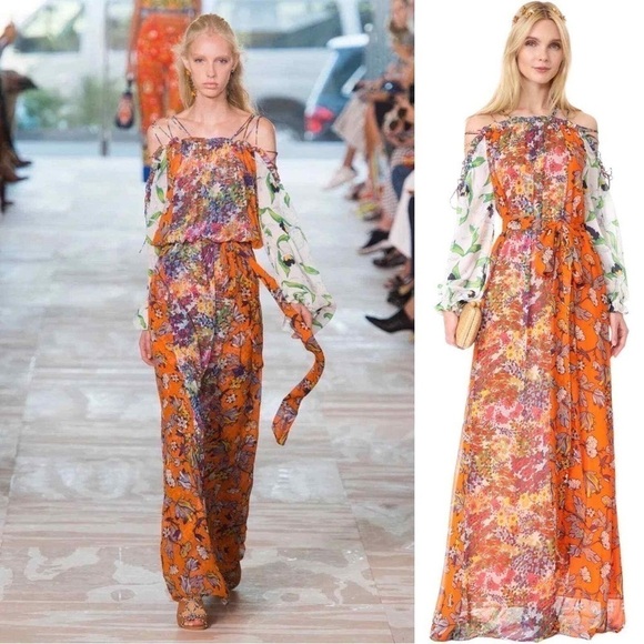 NWT Tory Burch Runway Collection Shasta Floral Dress Sz 4 - Picture 3 of 16